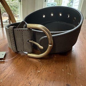 J. Crew | Beige Wide D-ring Belt in Italian Suede | New With Tags | Size S